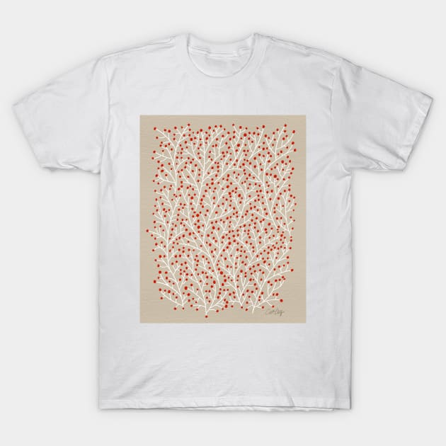 Berry Branches - RedT an T-Shirt by CatCoq